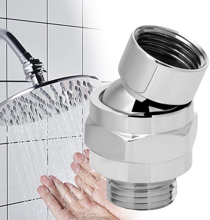 Shower Head Swivel Ball Adapter, Solid Brass Universal Shower Head Connector - Image 2