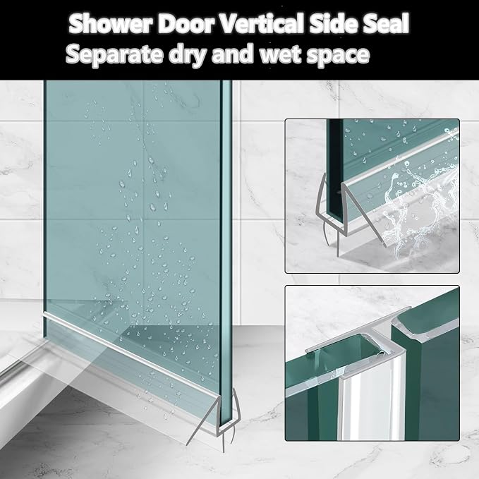 Shower Door Bottom&Side Seal Set 3PCS, to Stop Water Leaks - Image 6