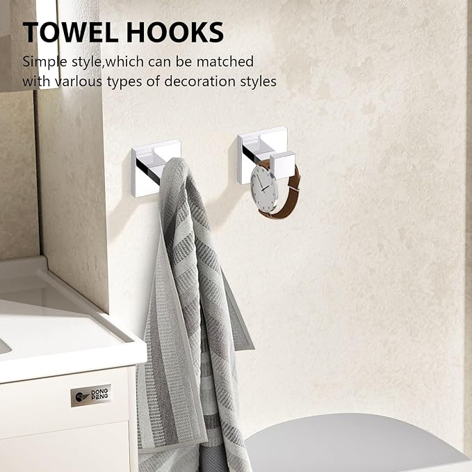 YACVCL 5-Piece Bathroom Hardware Accessories Set 23.6 inch Towel Bar Set Modern - Image 4