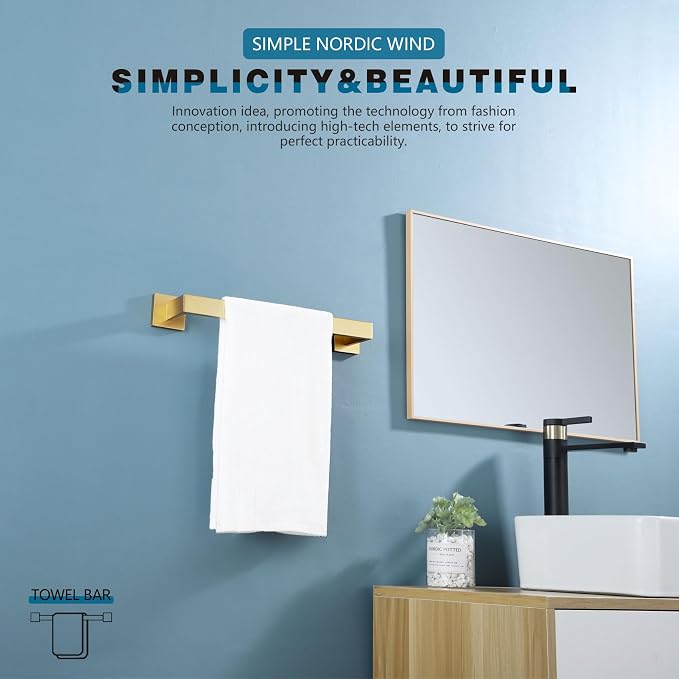 KOKOSIRI 12 Inch Hand Towel Holder Bath Towel Bar Kitchen Dish Cloths Hanger - Image 7