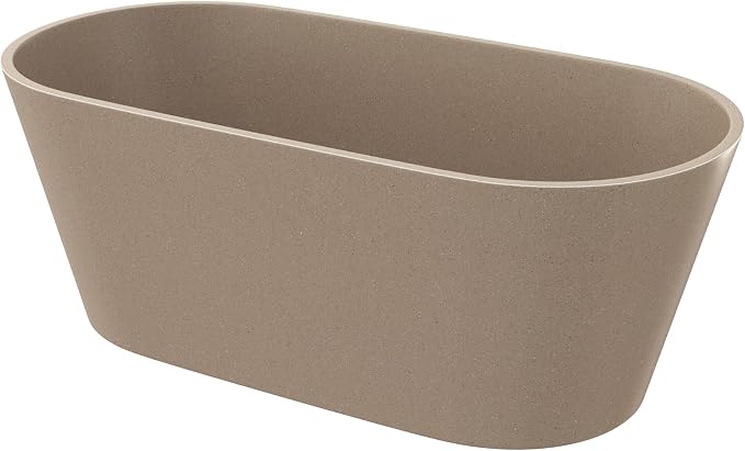 Stone Resin Freestanding Bathtub 59", Terrazzo Bathtub Soaking Tub, Solid - Image 5