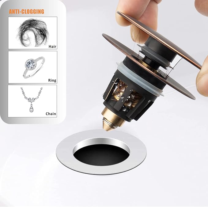 Artiwell Universal Bathroom Sink Drain Stopper, Fits Most Pop-Up Drains - Image 4