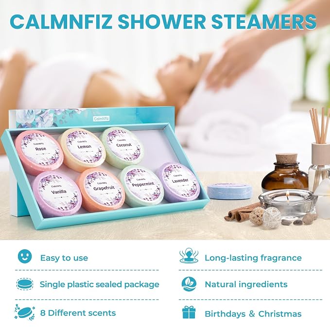 Shower Steamers 8 Pack Set Shower Bombs Tablets in Box - Image 5