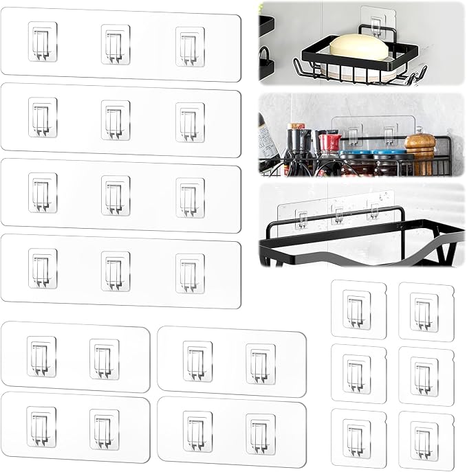 14 Pack Shower Caddy Replacement, Strong Hooks, No Drilling Shower Shelf - Image 9