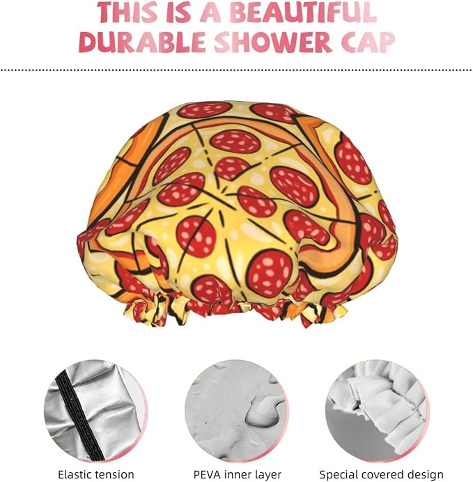Women Girls Double Waterproof Layers Shower Cap Multifunctional Shower Hair - Image 5
