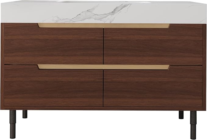 35.4" Bathroom Vanity with Sink Combo Set, Solid Wood Frame Bathroom Storage - Image 5