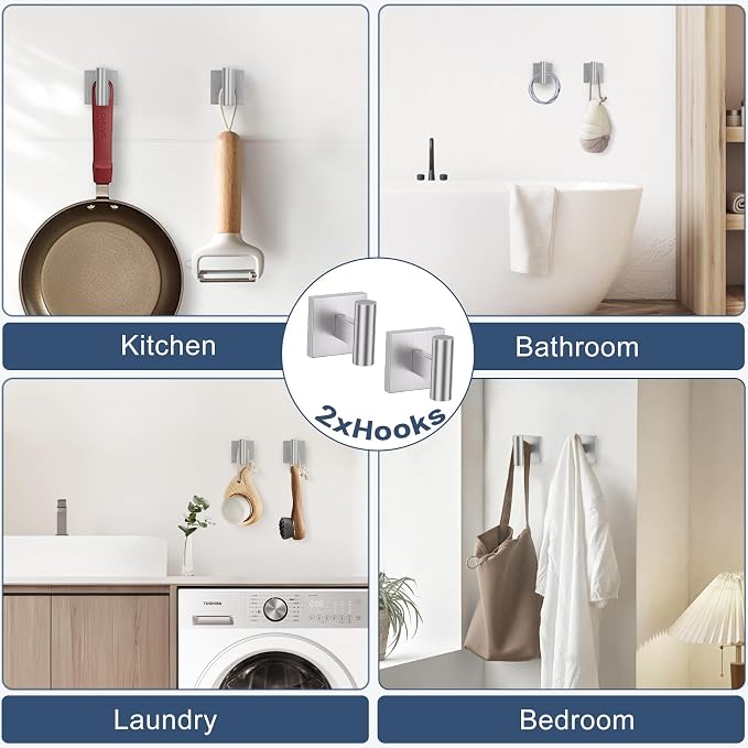 TURS Brushed Nickel 5 Piece Bathroom Hardware Accessories Set, SUS304 Stainless - Image 5