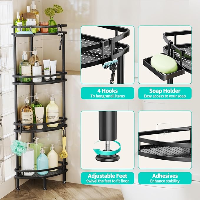 HapiRm Standing Corner Shower Caddy - Image 3