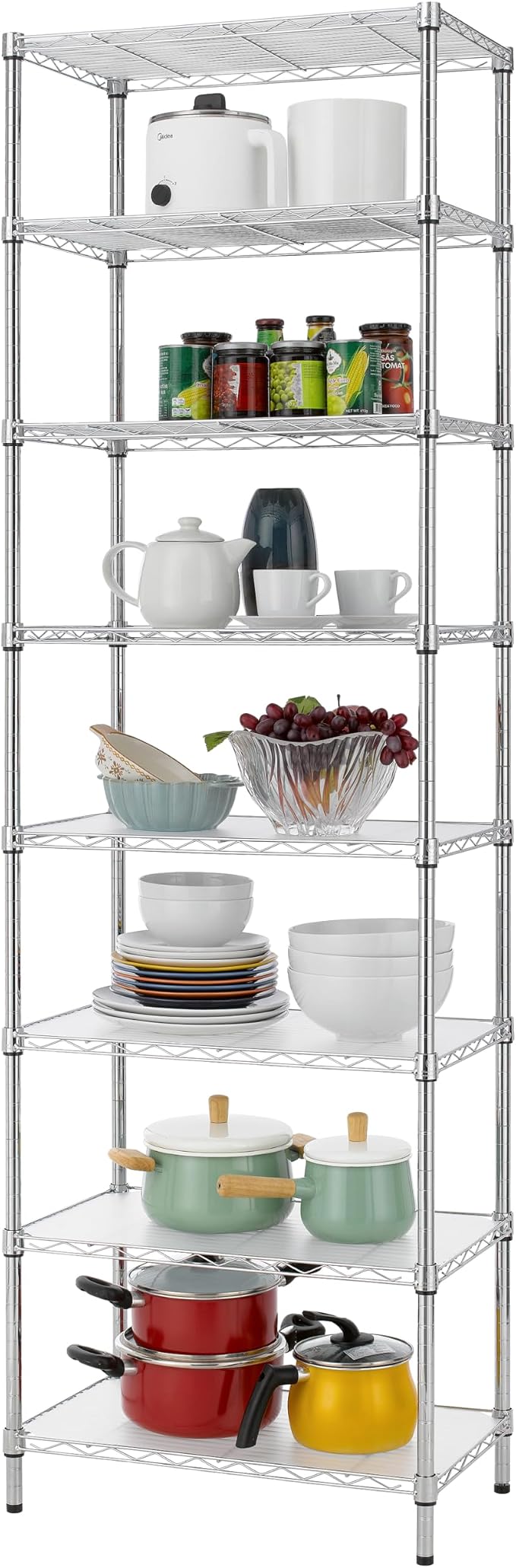 Finnhomy 8-Tier Wire Shelving Unit Adjustable Steel Wire Rack Shelving - Image 6