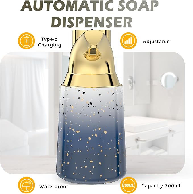 Adjustable Automatic Soap Dispenser Touchless, Ceramic Material，4 Adjustable - Image 2