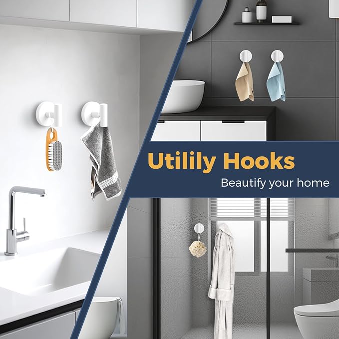 Heavy Duty Suction Cup Hooks for Glass Window, Removable Shower Hooks for - Image 6