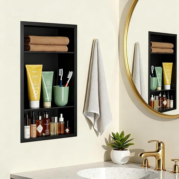 Stainless Steel Recessed Medicine Cabinet Bathroom Medicine Wall Niche Shower - Image 2