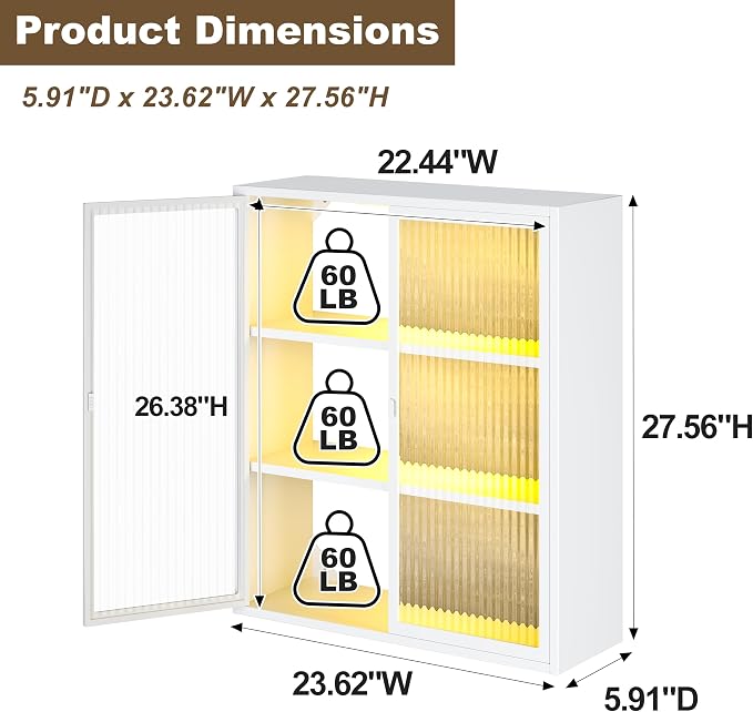 Laundry Room Cabinets Wall Mounted, Bathroom Wall Cabinet - Image 3