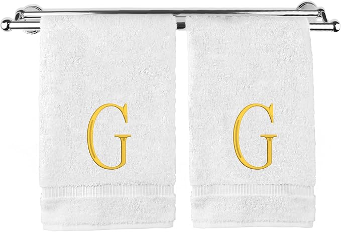 Monogrammed Hand Towel, Personalized Initial Gift, Extra Absorbent 100% Turkish by BareCotton