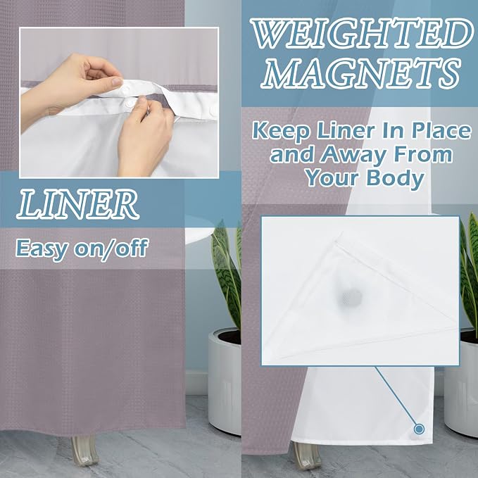 Lavender Stall No Hook Shower Curtain - Image 4