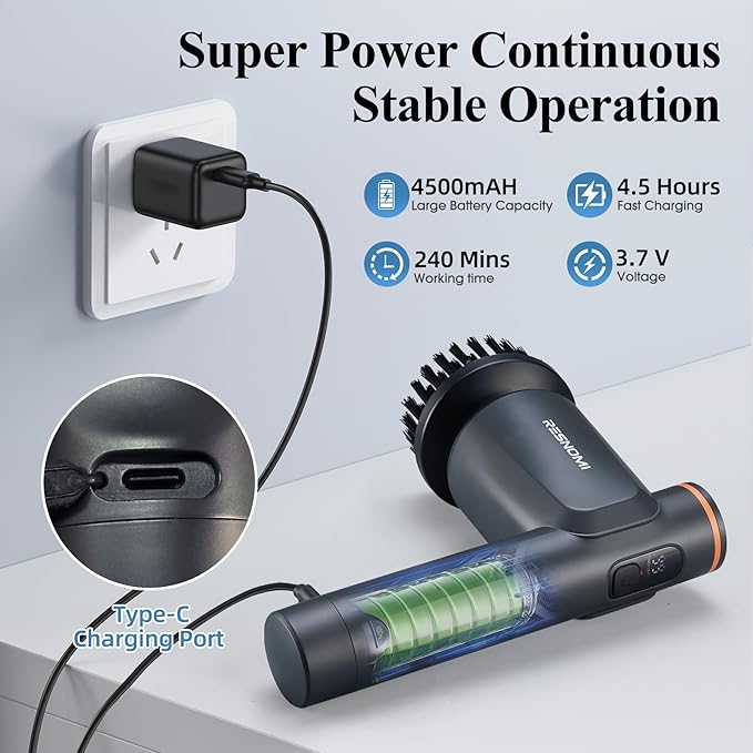 Electric Spin Scrubber, Bathroom Shower Scrubber - Image 8