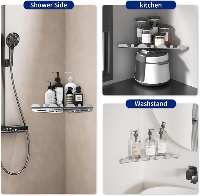 2 Pack Corner Shower Shelf, Heavy Duty Shower Caddy Organizer - Image 9