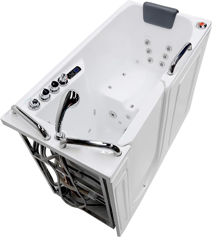 ANZZI Walk-In Whirlpool & Air Tub 27"x53" Left Drain, LED Lights, 30 Jets by ANZZI