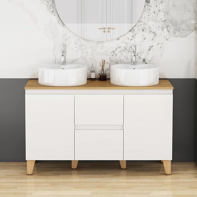 47-Inch Dounle Sink Bathroom Vanity, Freestanding Bathroom Vanities - Image 3