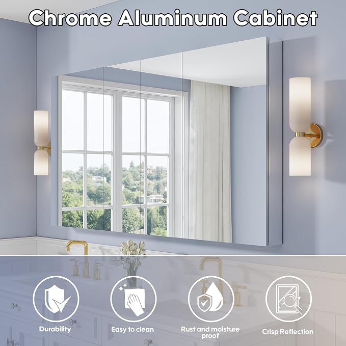 WELLFOR 64" x 36" Bathroom Medicine Cabinet - Image 3