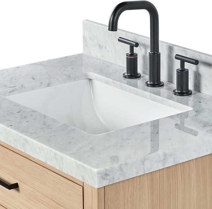 ARIEL Hepburn 31" Inch Oak Single Bathroom Vanity - Image 9