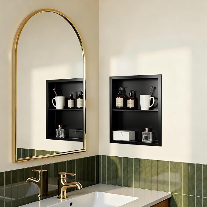 Stainless Steel Recessed Medicine Cabinet Bathroom Medicine Wall Niche Shower - Image 4