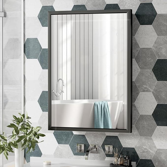 20x28 Inch Black Bathroom Medicine Cabinet by BOHMIROO