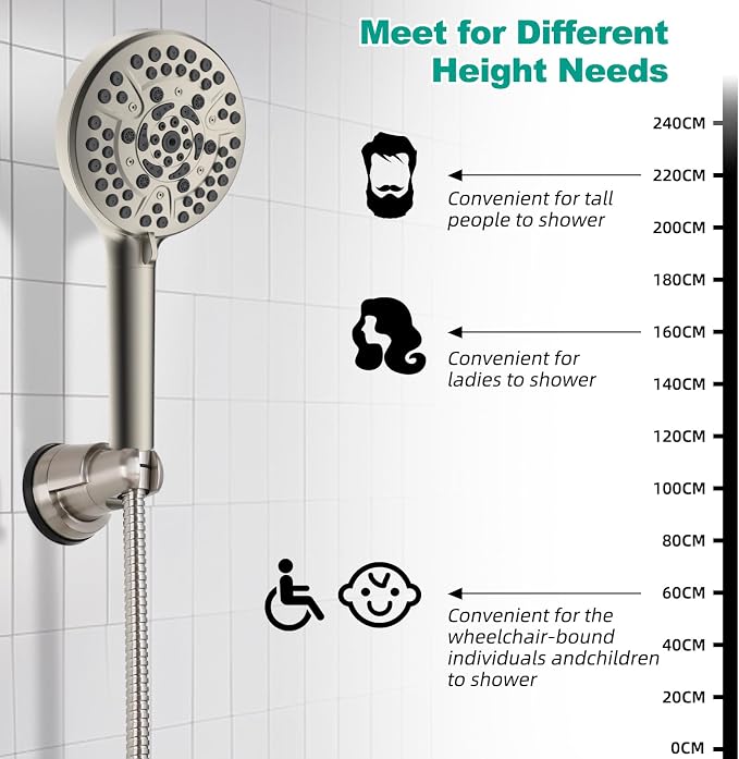 Hibbent Vacuum Suction Cup Shower Head Holder, Removable Shower Head Bracket - Image 4