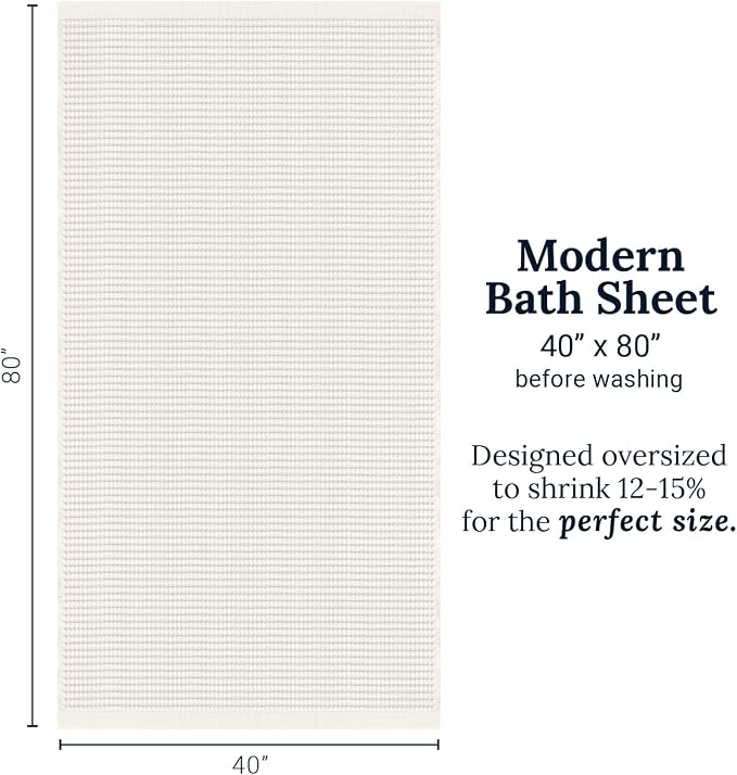 GILDEN TREE Waffle Bath Sheet Quick Dry Towel, Thin Luxury Bath Towels - Image 9