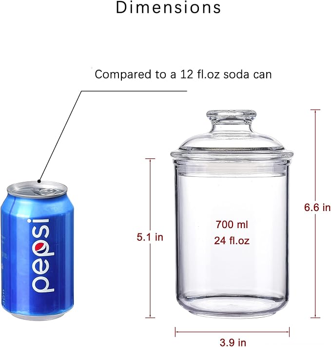 24oz Acrylic Storage Jar, Airtight Lid - Image 2