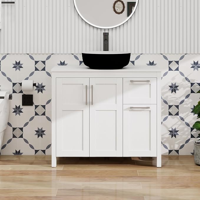 YOURLITE 36" White Bathroom Vanity - Image 2