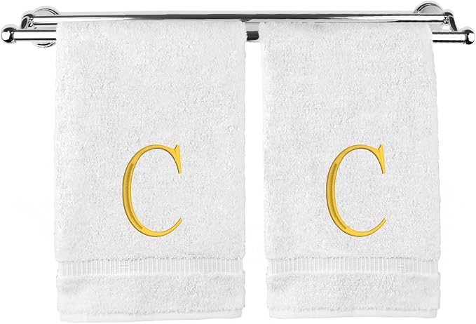Monogrammed Hand Towel, Personalized Initial Gift, Extra Absorbent 100% Turkish by BareCotton