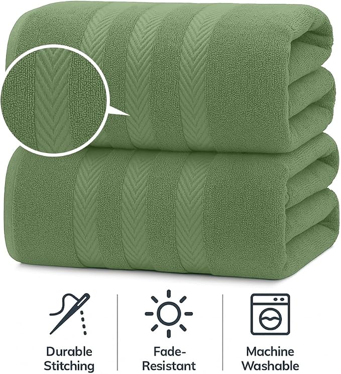 RIVERSIDE Pack of 2 Extra Large Bath Sheets 35 x 70 Inches - Image 3