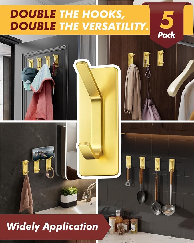 Auxmir 5 Pack Self Adhesive Hooks - Image 6