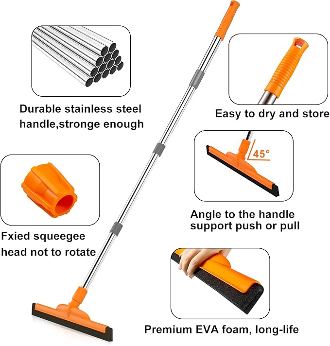 ITTAR Heavy-Duty Floor Squeegee, EVA Foam Blade, Patio & More - Image 9
