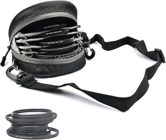8 Pockets Camera Lens Filter Pouch, Water and Professional Photography Filter by Yunseity