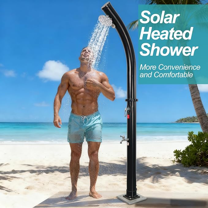 4.8 Gallon Solar Heated Outdoor Shower, 7 FT Freestanding Outside Shower - Image 2