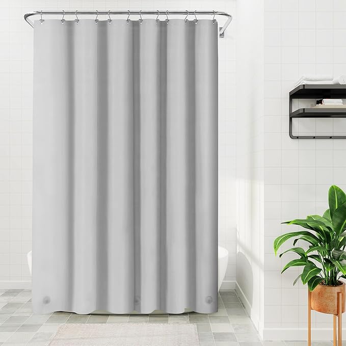Barossa Design Gray Silver Long Shower Curtain Liner 78" Height by BarossaDesign