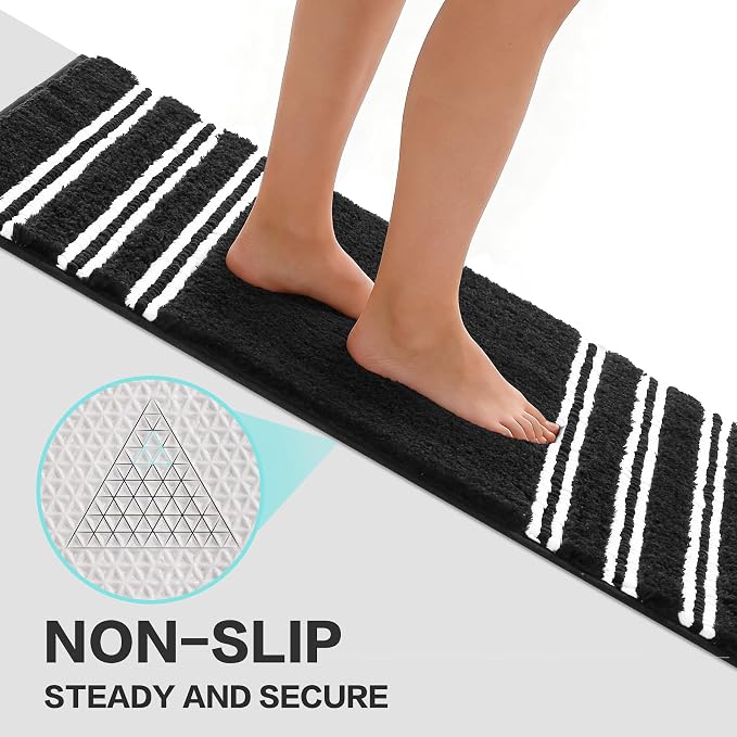 Kmson Bathroom Rugs Mat, Non-Slip Fluffy Thick Water Absorbent Microfiber Mat - Image 4
