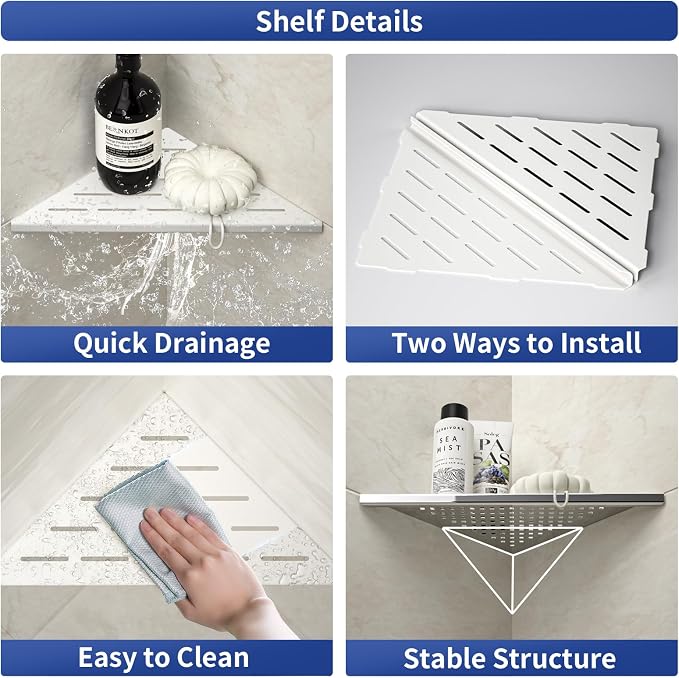Corner Shower Shelf, 304 Stainless Steel - Image 3