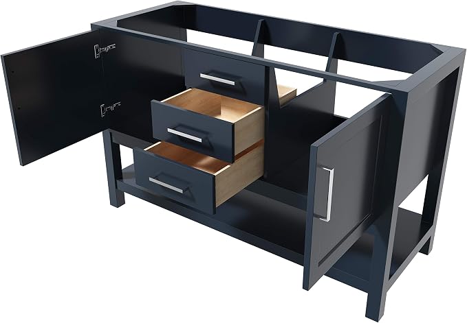 ARIEL 54" Midnight Blue Bathroom Vanity Base Cabinet, 2 Soft Closing Doors and - Image 4