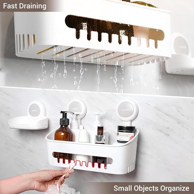 LUXEAR 3 Pack Shower Caddy Suction Cup Set - Image 6