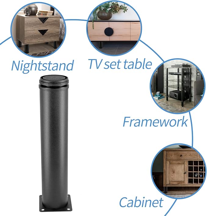 10 Inch Metal Furniture Legs Stainless Steel Adjustable Legs Black Metal Legs - Image 7
