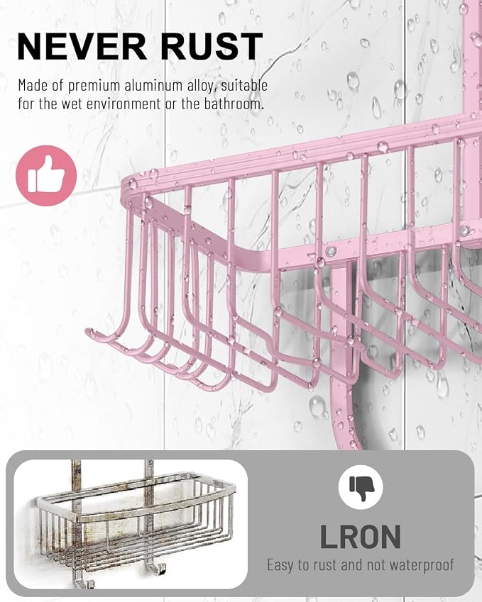 Pink Shower Caddy for Bathroom - Image 4
