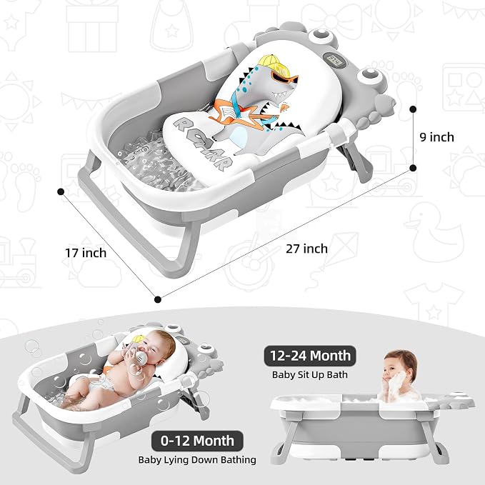Collapsible Baby Bathtub for Newborns to Toddler - Image 2