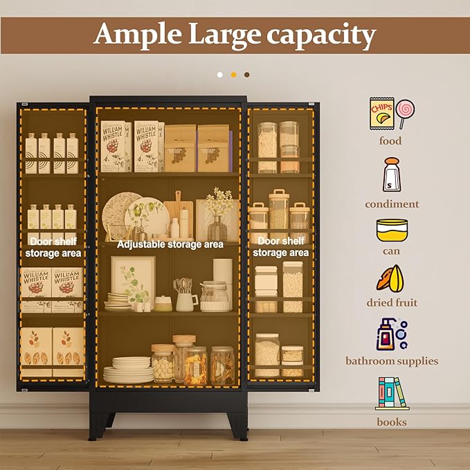 Metal Kitchen Pantry Cabinet, Storage Cabinets - Image 5