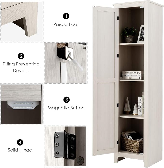 Giantex Tall Storage Cabinet Freestanding Floor Storage Tower - Image 5