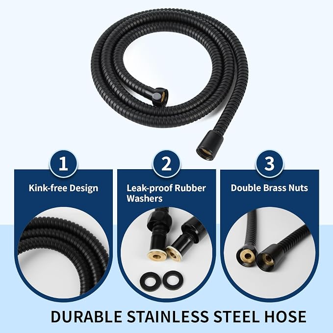 Hand Held Shower Head, High Pressure 6 Spray Mode Handheld Showerhead, Matte - Image 4