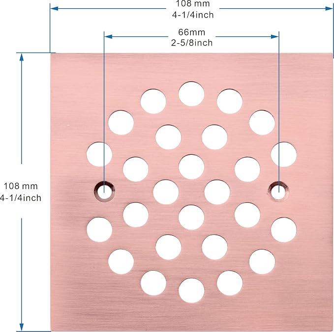 Square 4-1/4 Inch Screw-in Shower Drain Cover Replacement Square Floor Drainer - Image 2