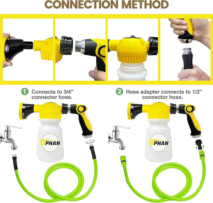 Giant Pet Washing Hose Attachment, 6-in-1 Soap Sprayer Moden Garden Hose Nozzle - Image 6